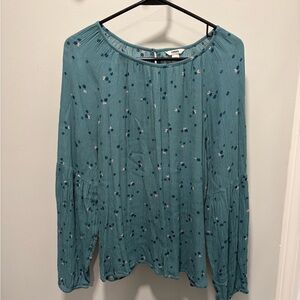 Sonoma Teal Floral Blouse
